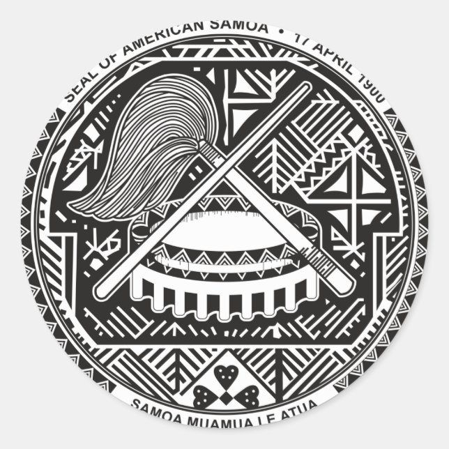 Sticker Rond Symbole d'héraldique officiel des Samoa américaine (Devant)