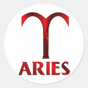 Sticker Rond Symbole d'horoscope de Red Aries