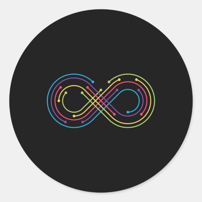 Sticker Rond Symbole d'infinité arc-en-ciel Neu Sensibilisation (Devant)