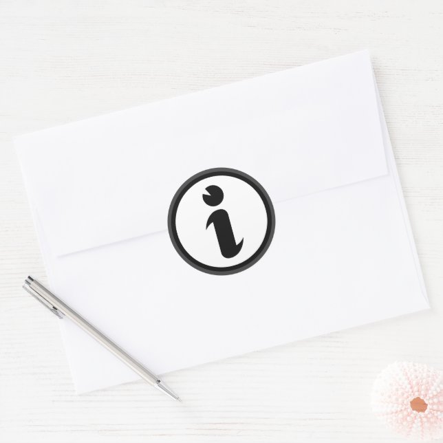 Sticker Rond Symbole d'information (Enveloppe)