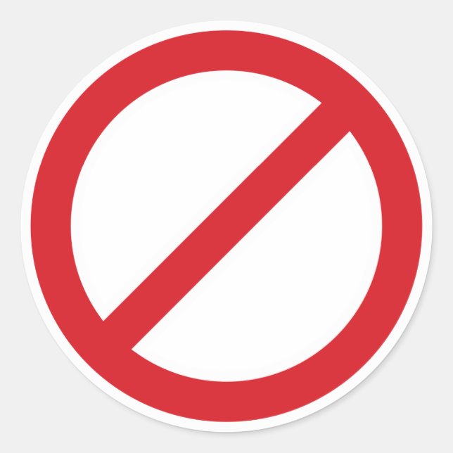 Sticker Rond Symbole d'interdiction/aucun symbole (Devant)