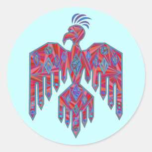 Sticker Rond Symbole d'oiseau tonnerre amérindien