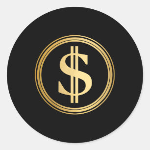 Sticker Rond Symbole Dollar d'or D.o.g.e. 4 juillet Trump 47 R
