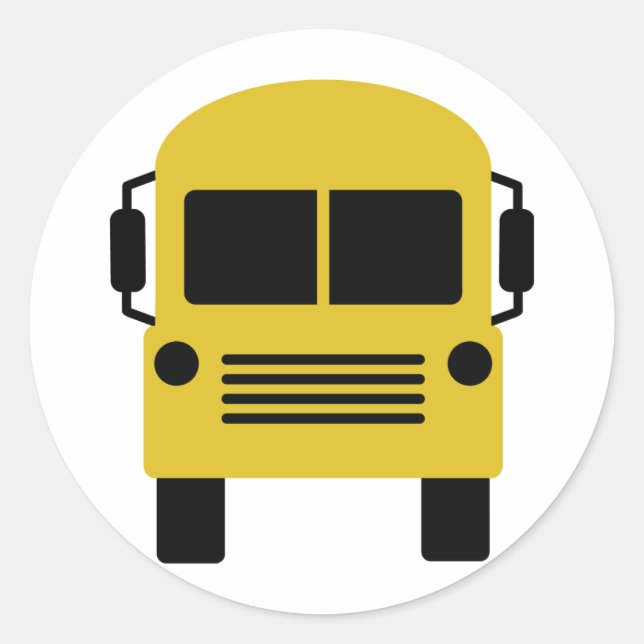 Sticker Rond symbole du bus scolaire jaune (Devant)