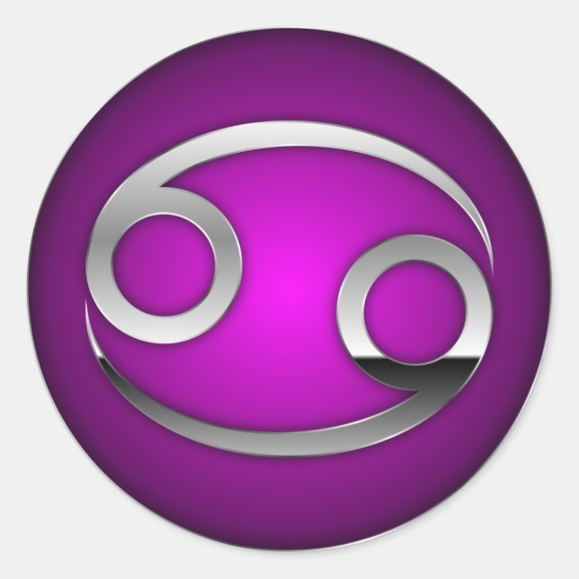 Sticker Rond Symbole du cancer - Zodiaque (Devant)
