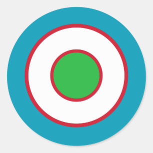 Sticker Rond Symbole du drapeau de l'Ouzbékistan : l'armée