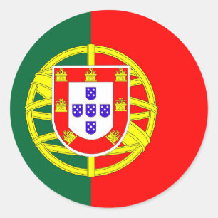 Sticker Rond symbole du drapeau du pays portugais