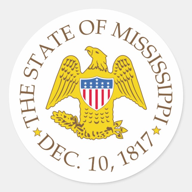 Sticker Rond Symbole du Mississippi (Devant)