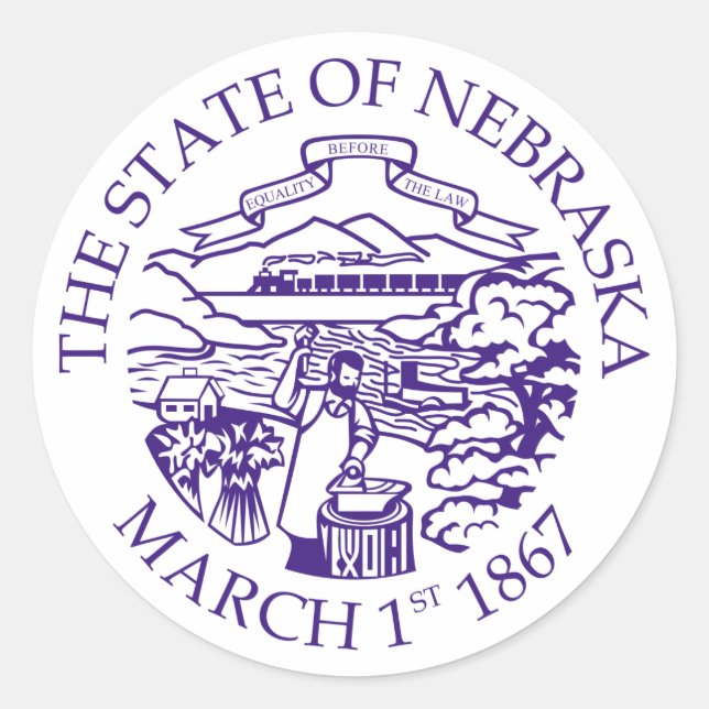 Sticker Rond Symbole du Nebraska (Devant)