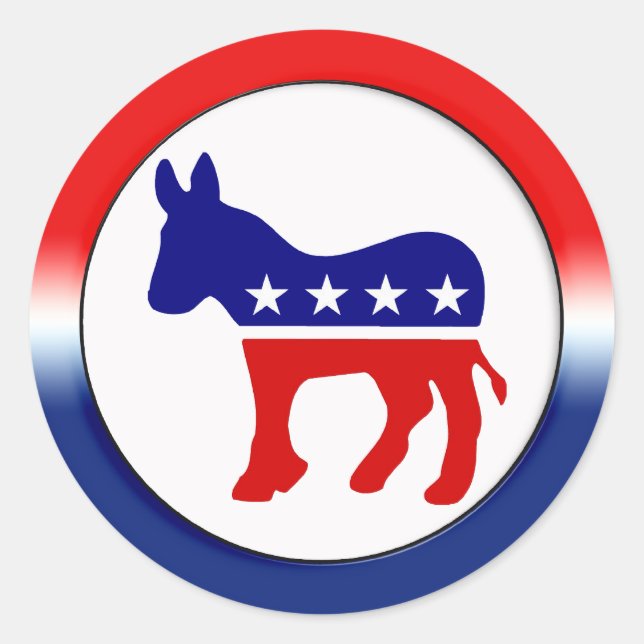 Sticker Rond Symbole du Parti démocratique (Devant)