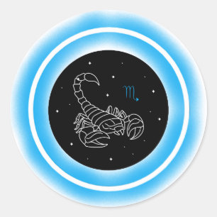 Sticker Rond Symbole du Scorpion – Emblème d'Astrologie Minimal