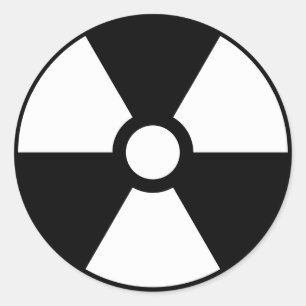 Sticker Rond Symbole du signe d'avertissement de rayon Trefoil