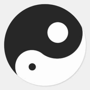 Sticker Rond symbole du yin yang déséquilibré