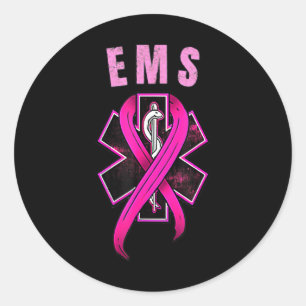 Sticker Rond Symbole EMS pour un cancer du sein guéri Sensibili