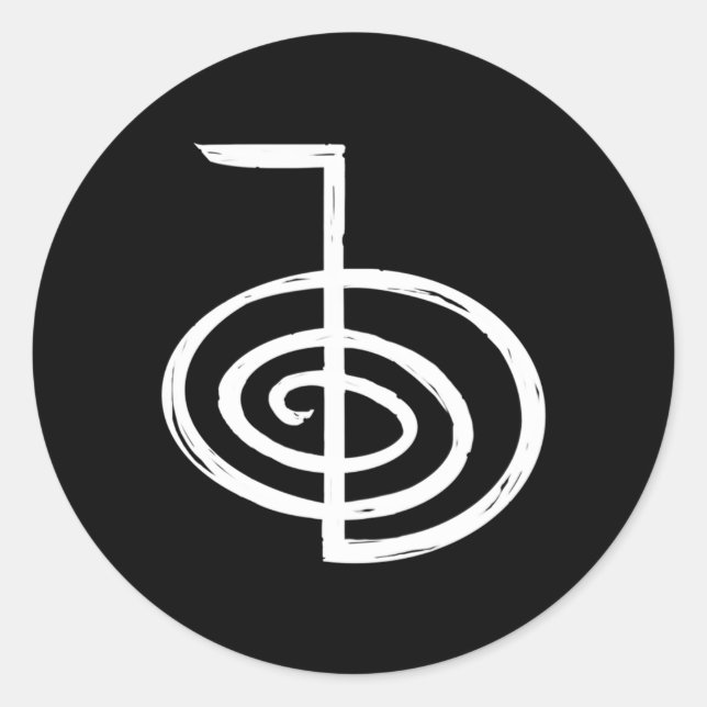 Sticker Rond Symbole énergétique puissant Reiki pour ou (Devant)