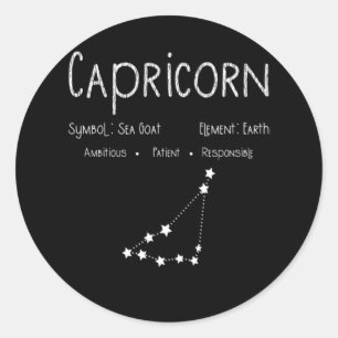 Sticker Rond Symbole étoile de l'astronomie Horoscope Capricor