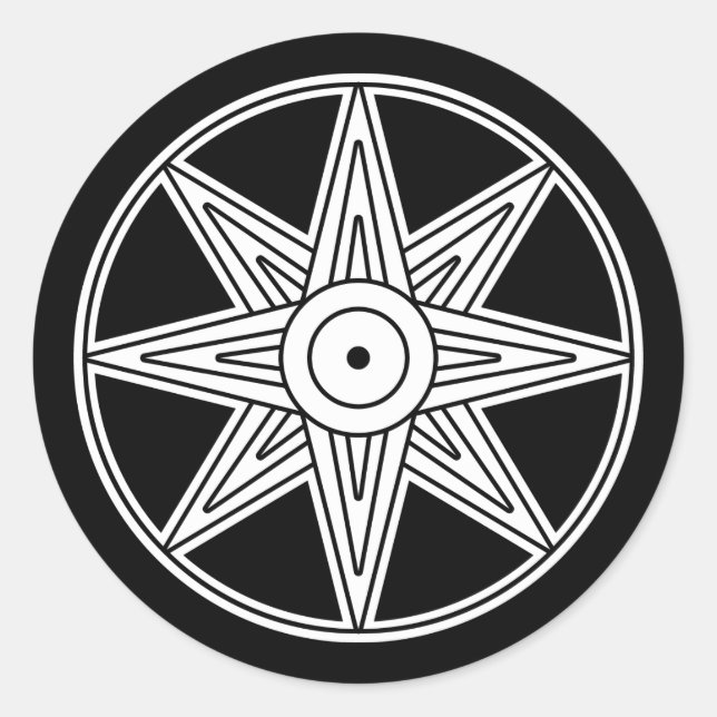 Sticker Rond Symbole étoile de l'Inanna (Devant)