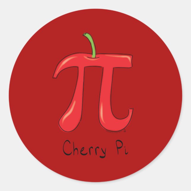 Sticker Rond Symbole Fantaisie Math Cherry Pi (Devant)