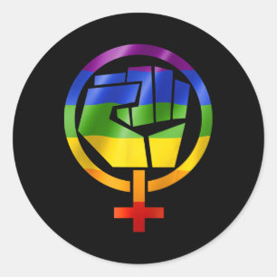 Sticker Rond Symbole féministe Lgbt résister à la fierté Poing