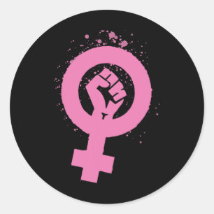Sticker Rond Symbole féministe vintage