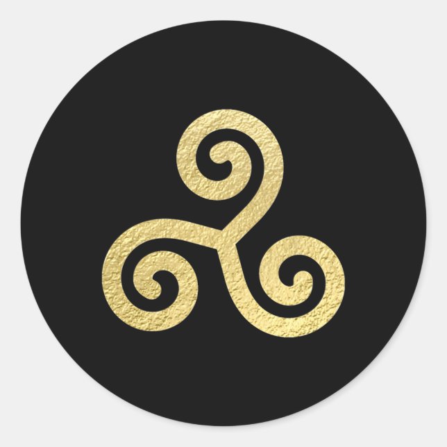 Sticker Rond Symbole gaélique irlandais antique des spirales ce (Devant)