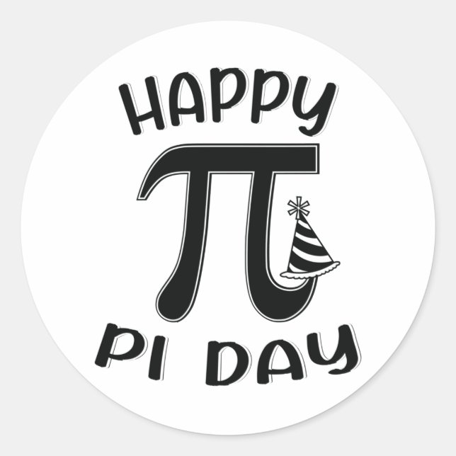 Sticker Rond Symbole Geek de la mathématiques de l'anniversaire (Devant)