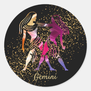 Sticker Rond SYMBOLE GEMini - Zodiaque