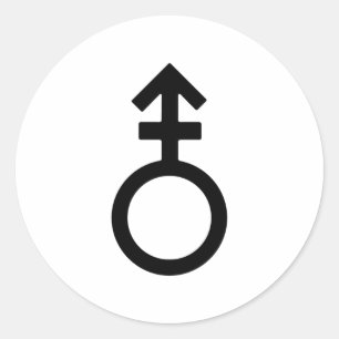 Sticker Rond Symbole genre Androgyne