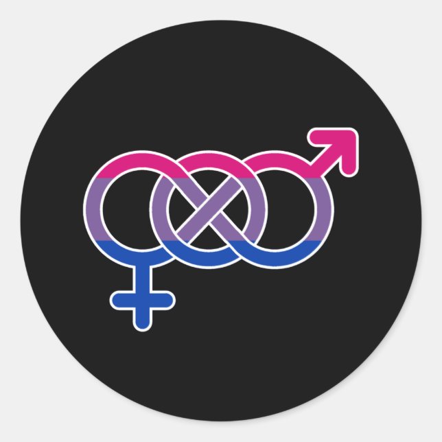 Sticker Rond Symbole genre de bisexualité (Devant)