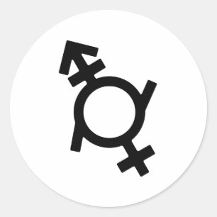 Sticker Rond Symbole genre féminin Androgyne