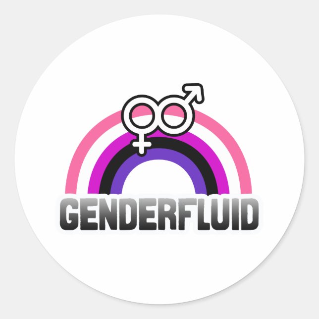 Sticker Rond Symbole genre fluide (Devant)