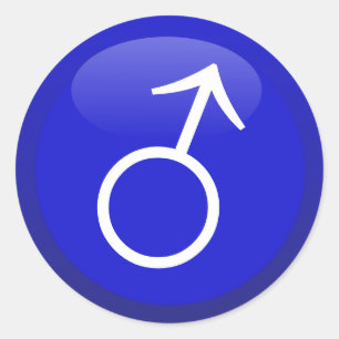 Sticker Rond Symbole genre masculin