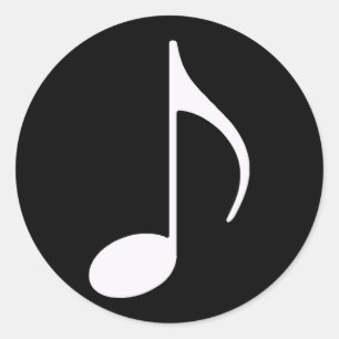 Sticker Rond symbole graphique de note musicale
