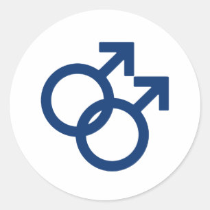 Sticker Rond SYMBOLE HOMME Gay MLM