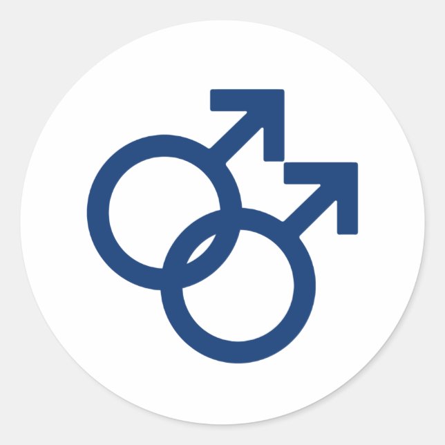 Sticker Rond SYMBOLE HOMME Gay MLM (Devant)