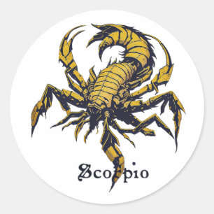 Sticker Rond Symbole Horoscope Scorpio
