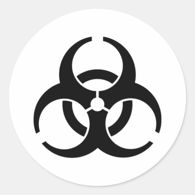Sticker Rond Symbole international d'alerte aux dangers biologi (Devant)