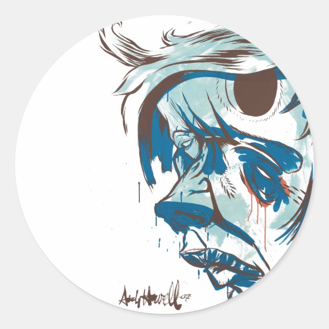 Sticker Rond Symbole japonais - Rouge (Devant)