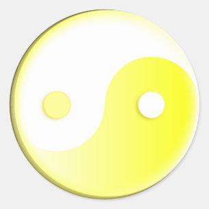 Sticker Rond Symbole Jaune/Jang Jaune brillant