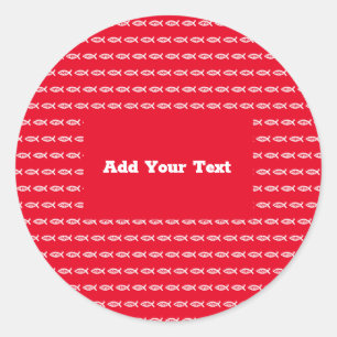 Sticker Rond Symbole Jésus Fish Christian ichthys