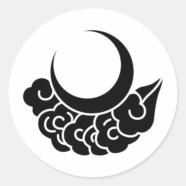 Sticker Rond SYMBOLE KAMON Crest de la famille japonaise (Devant)