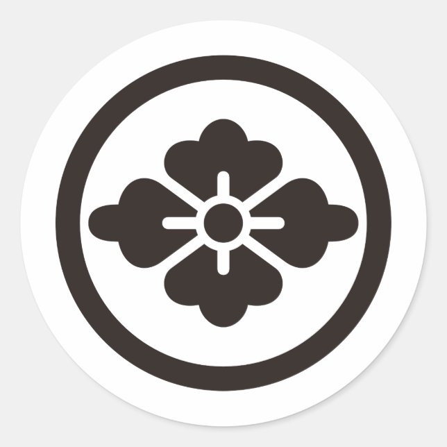 Sticker Rond SYMBOLE KAMON Crest de la famille japonaise (Devant)