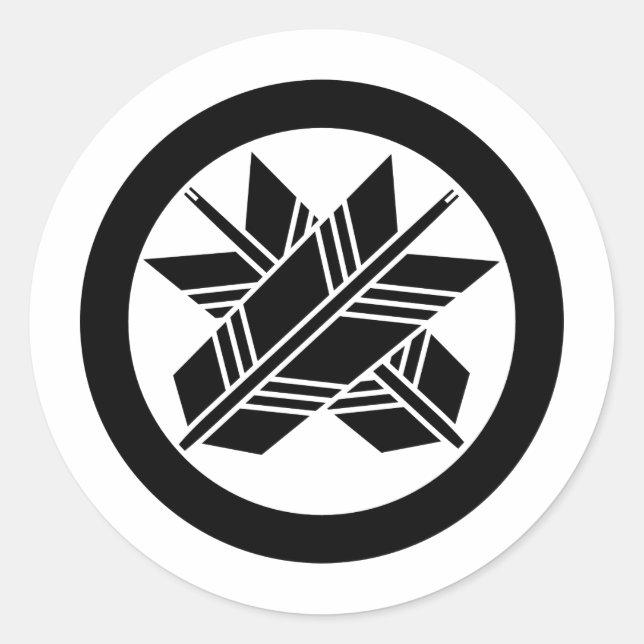 Sticker Rond SYMBOLE KAMON Crest de la famille japonaise (Devant)