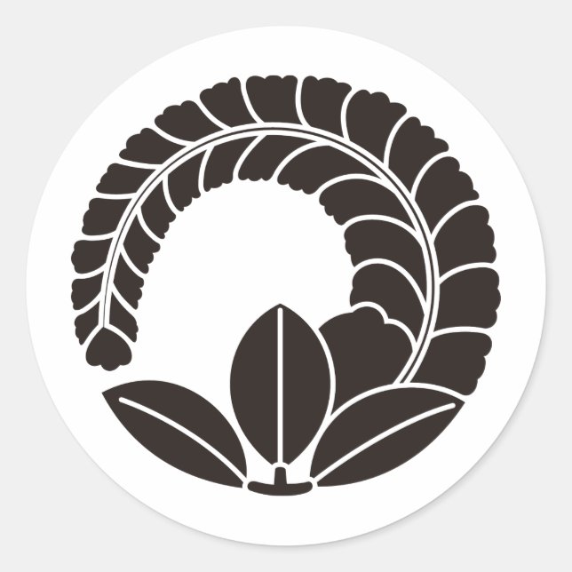 Sticker Rond SYMBOLE KAMON Crest de la famille japonaise (Devant)