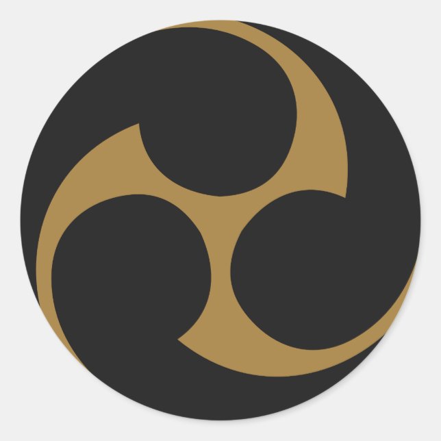 Sticker Rond SYMBOLE KAMON Crest de la famille japonaise (Devant)