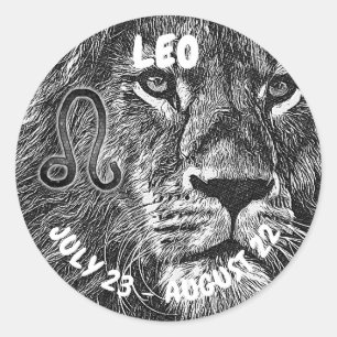 Sticker Rond Symbole Léo Horoscope