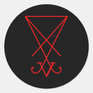 Sticker Rond Symbole Lucifer Sigil Luciferian 666 Occulte Satan