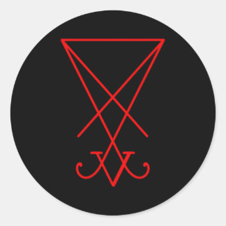 Sticker Rond Symbole Lucifer Sigil Luciferian 666 Occulte Satan