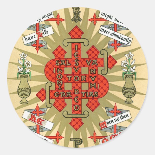 Sticker Rond Symbole lumineux Noël. (Devant)