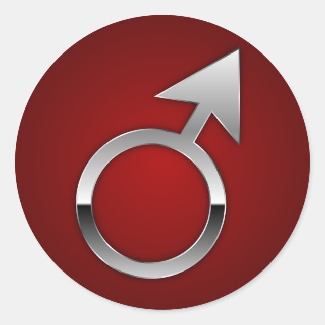 Sticker Rond Symbole Mars (Devant)